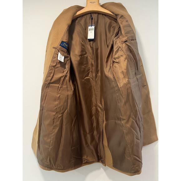 NWT Polo Ralph Lauren Hab Camel Wool Trench Coat Size 40R - Picture 10 of 13